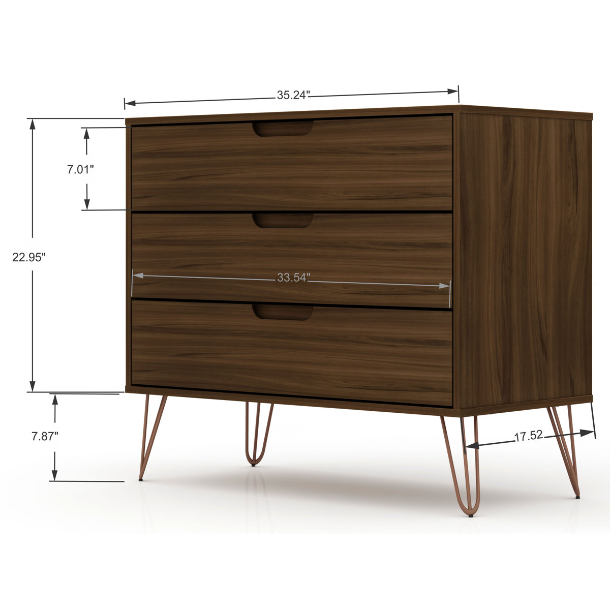 Hashtag Home Chehalis 30.23'' Tall 3 Drawer Bachelor's Chest